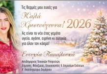 Χριστουγεννιάτικες ευχές από την Ευτυχία Παπαλούκα, Αντιδήμαρχο Νέας Φιλαδέλφειας – Νέας Χαλκηδόνας