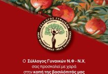 Κοπή βασιλόπιτας από τον Σύλλογο Γυναικών Νέας Φιλαδέλφειας – Νέας Χαλκηδόνας