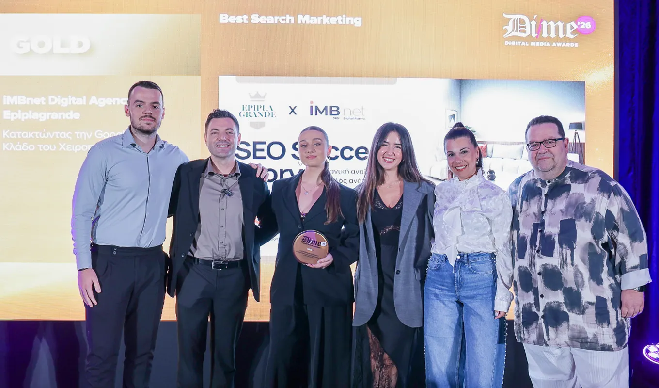 Διπλή διάκριση για την iMBnet Agency στα DIME Awards 2026